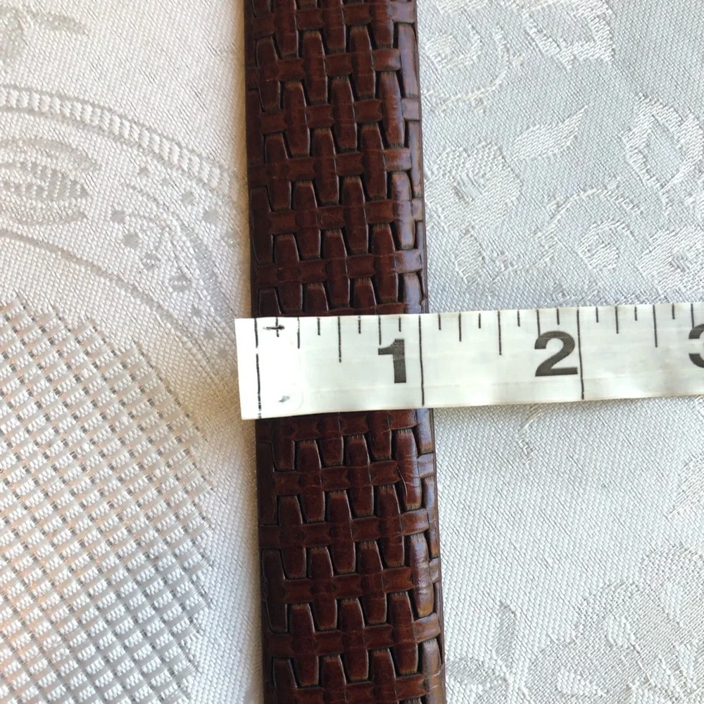 PGA Tour Textured Brown Top Grain Leather Belt with Silver Buckle Men’s Size 40